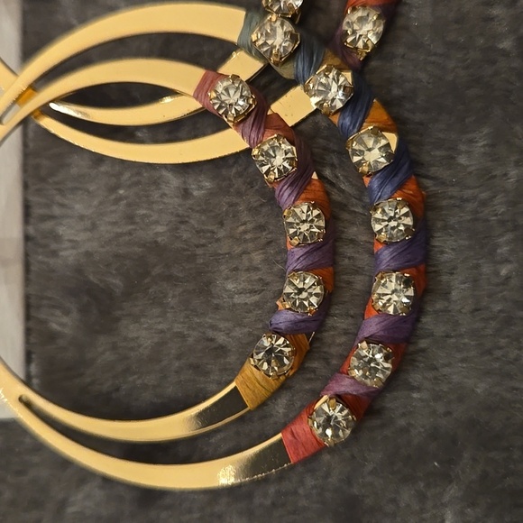Josslyn Gold Multicolor Hoop Earrings - Picture 4 of 4